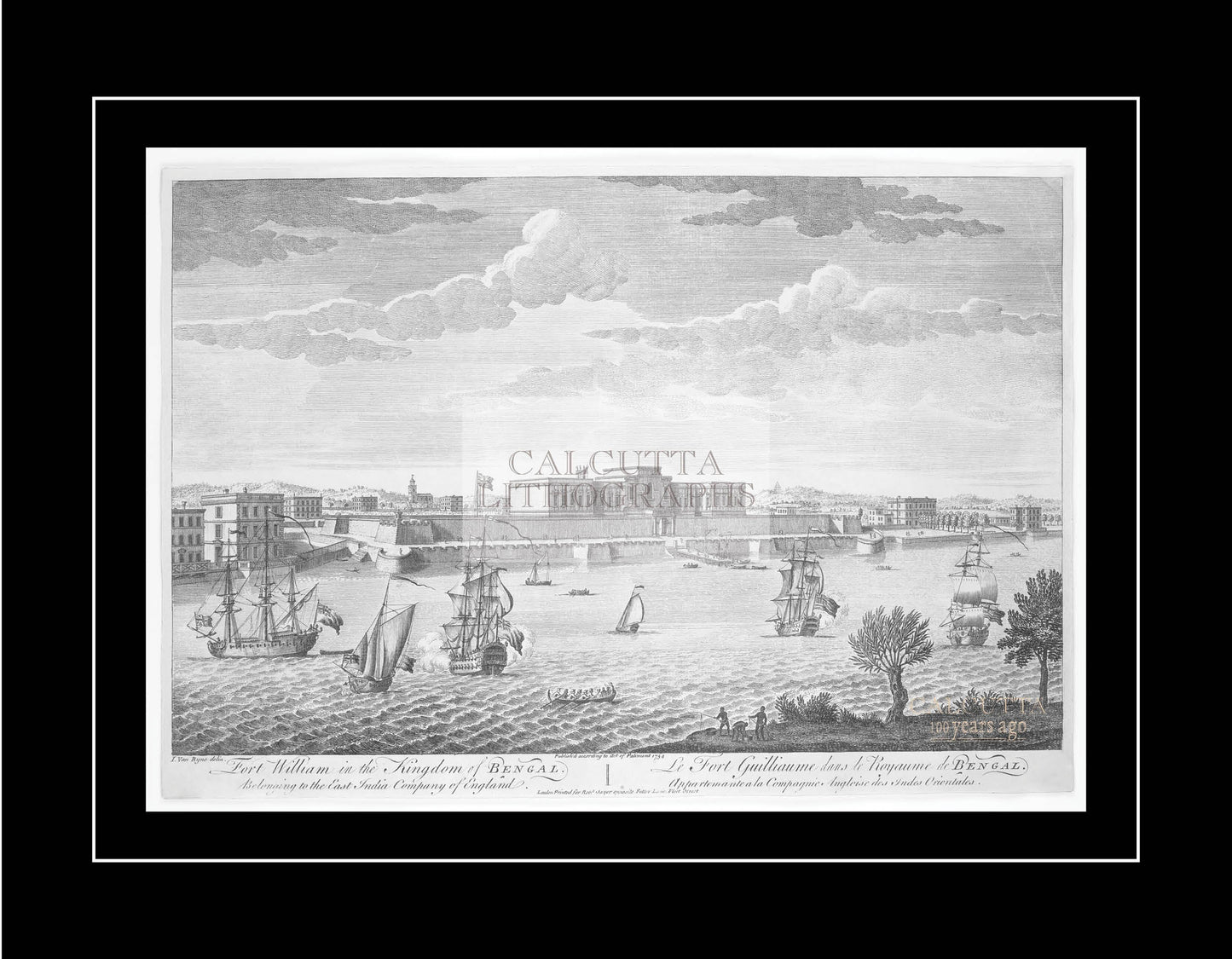 Fort William in the Kingdom of Bengal (Code: 036) – Black & White Lithograph