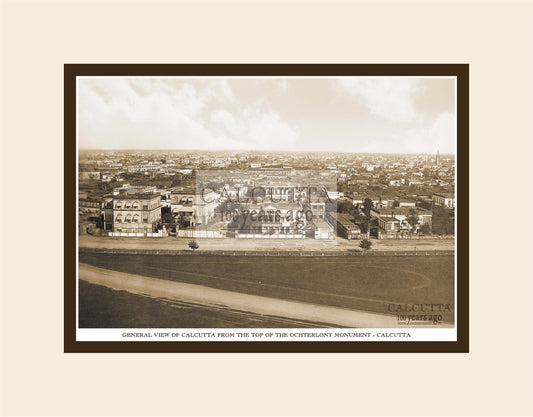 General View Of Calcutta From The  Top Of The Ochterlony Monument (Code: 54) Mounted Photo Print