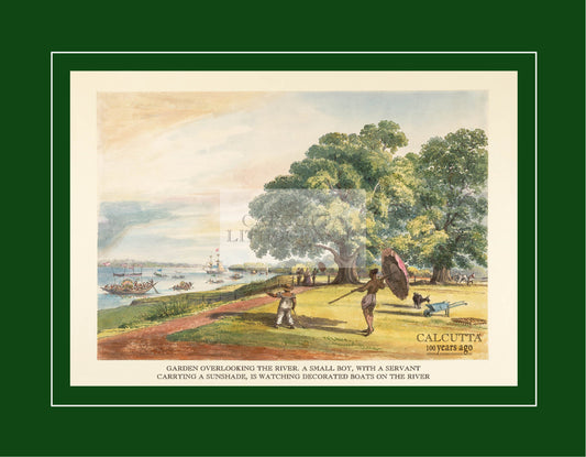 Garden Overlooking the River (Code: 036) – Coloured Lithograph