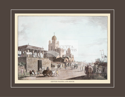 Gentoo Pagoda and House (Code: 040) – Coloured Lithograph