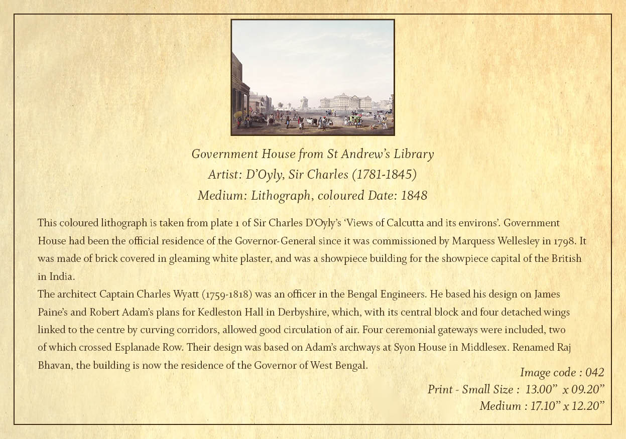 Government House from St. Andrew’s Library (Code: 042) – Coloured Lithograph