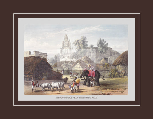 Hindoo Temple near the Strand Road (Code: 045) – Coloured Lithograph