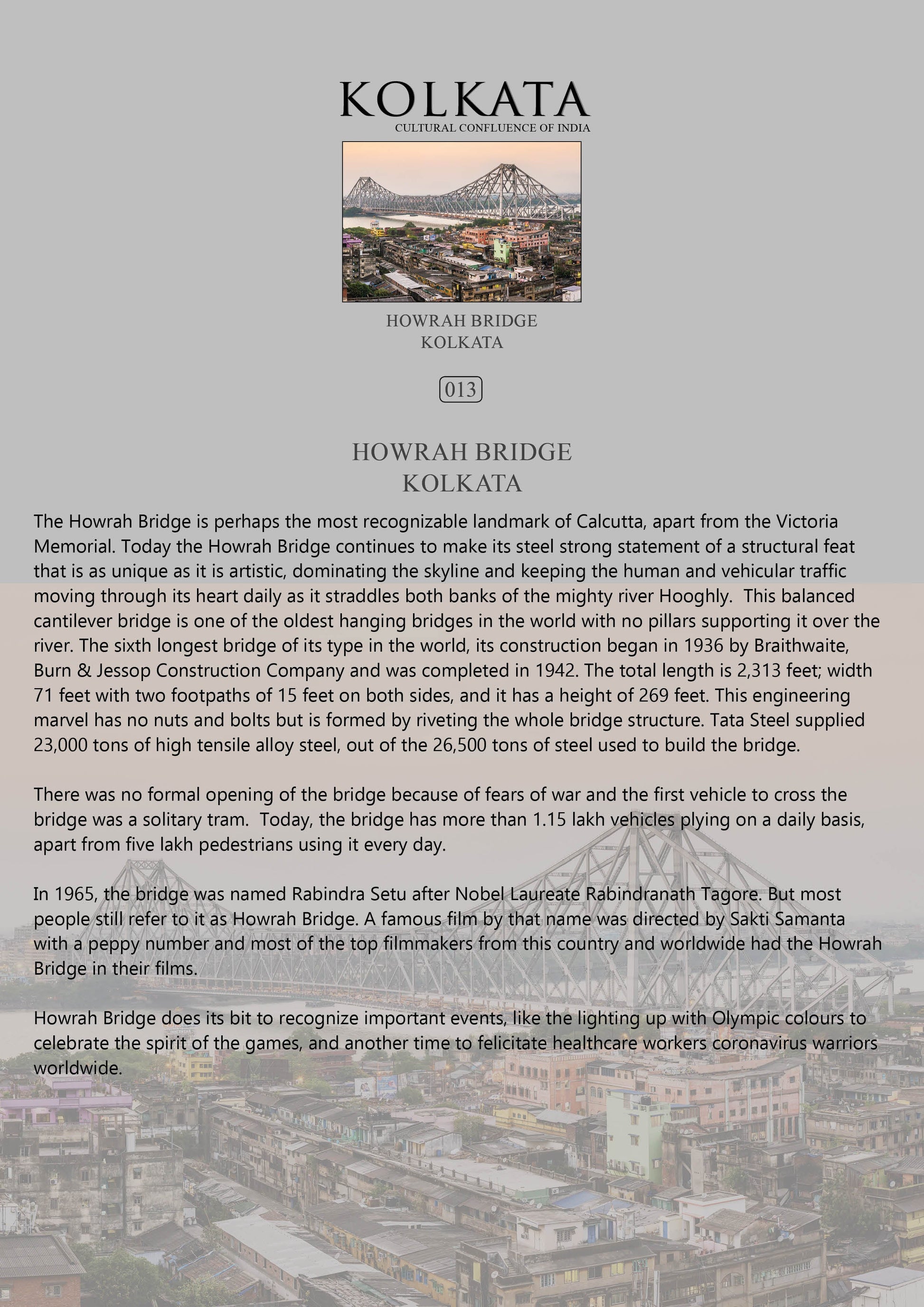 History notes – Howrah Bridge (Code: 13) – Wooden Frame