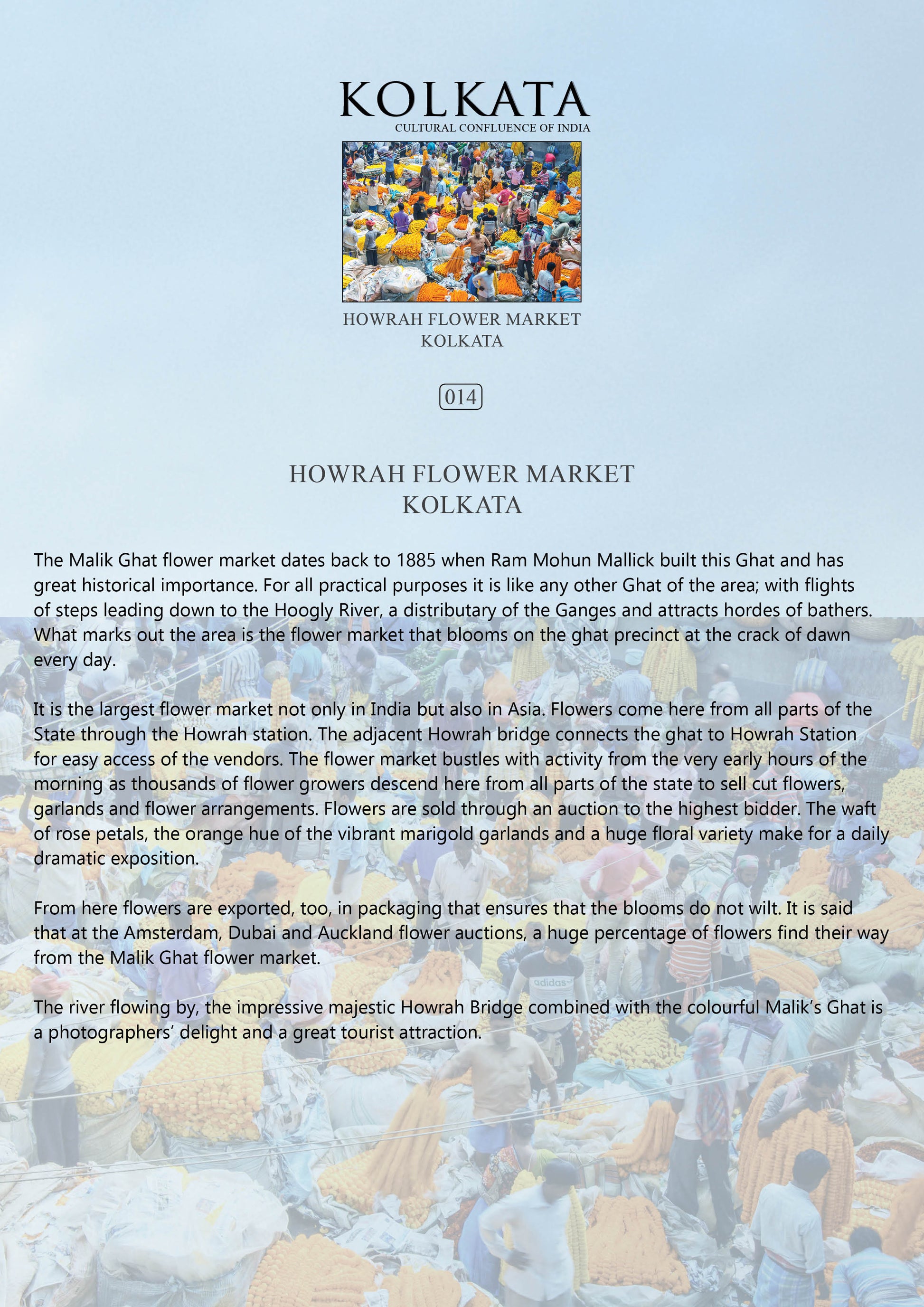 History notes – Howrah Flower Market (Code: 14) – Mounted Paper Board