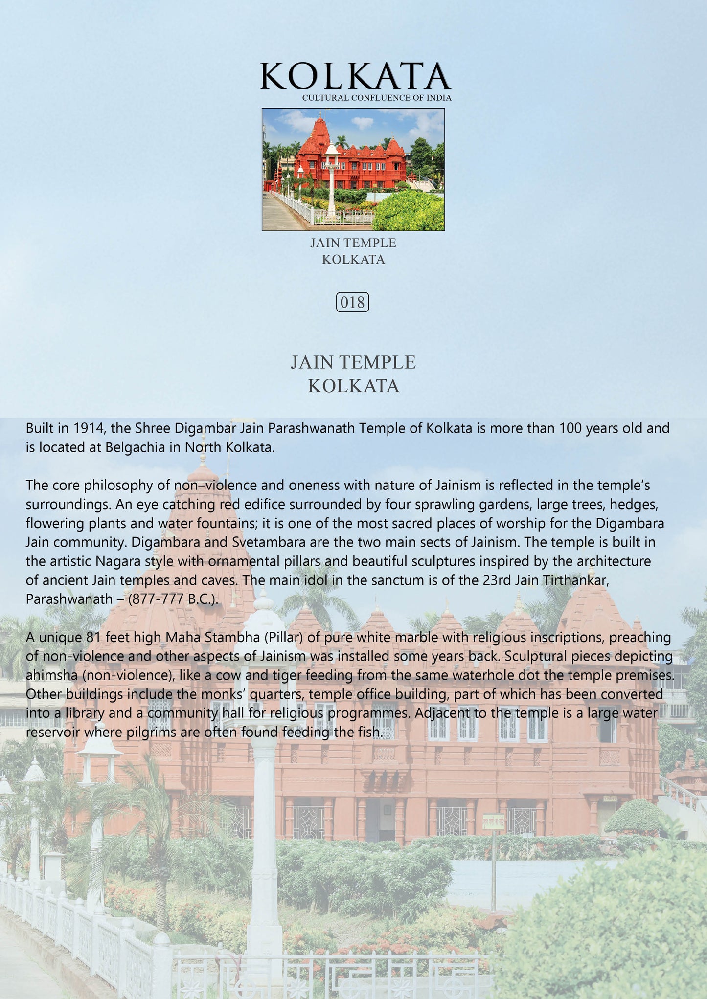 History notes – Jain Temple (Code: 18) – Mounted Paper Board