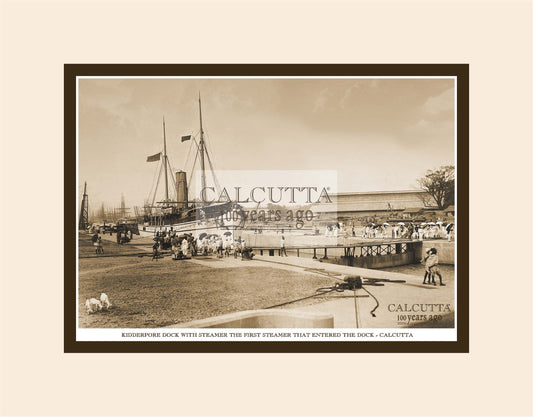 Kidderpore Dock With Steamer The First Steamer That Entered The Dock (Code: 81) Mounted Photo Print