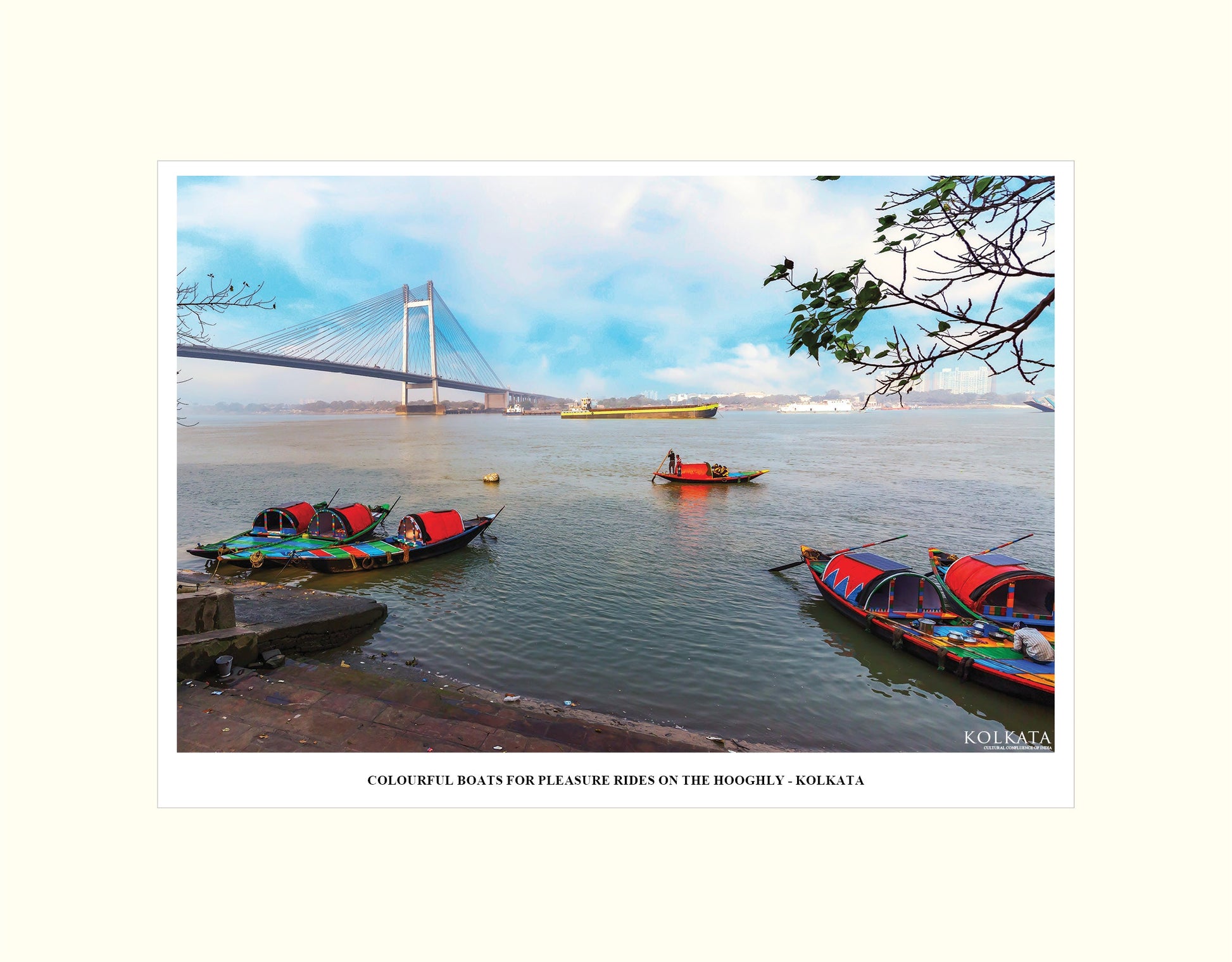 Colourful Boats for Pleasure Rides on the Hooghly – Artwork