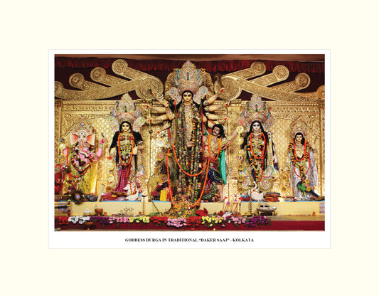 Goddess Durga in Traditional “Daker Saaj” – Artwork