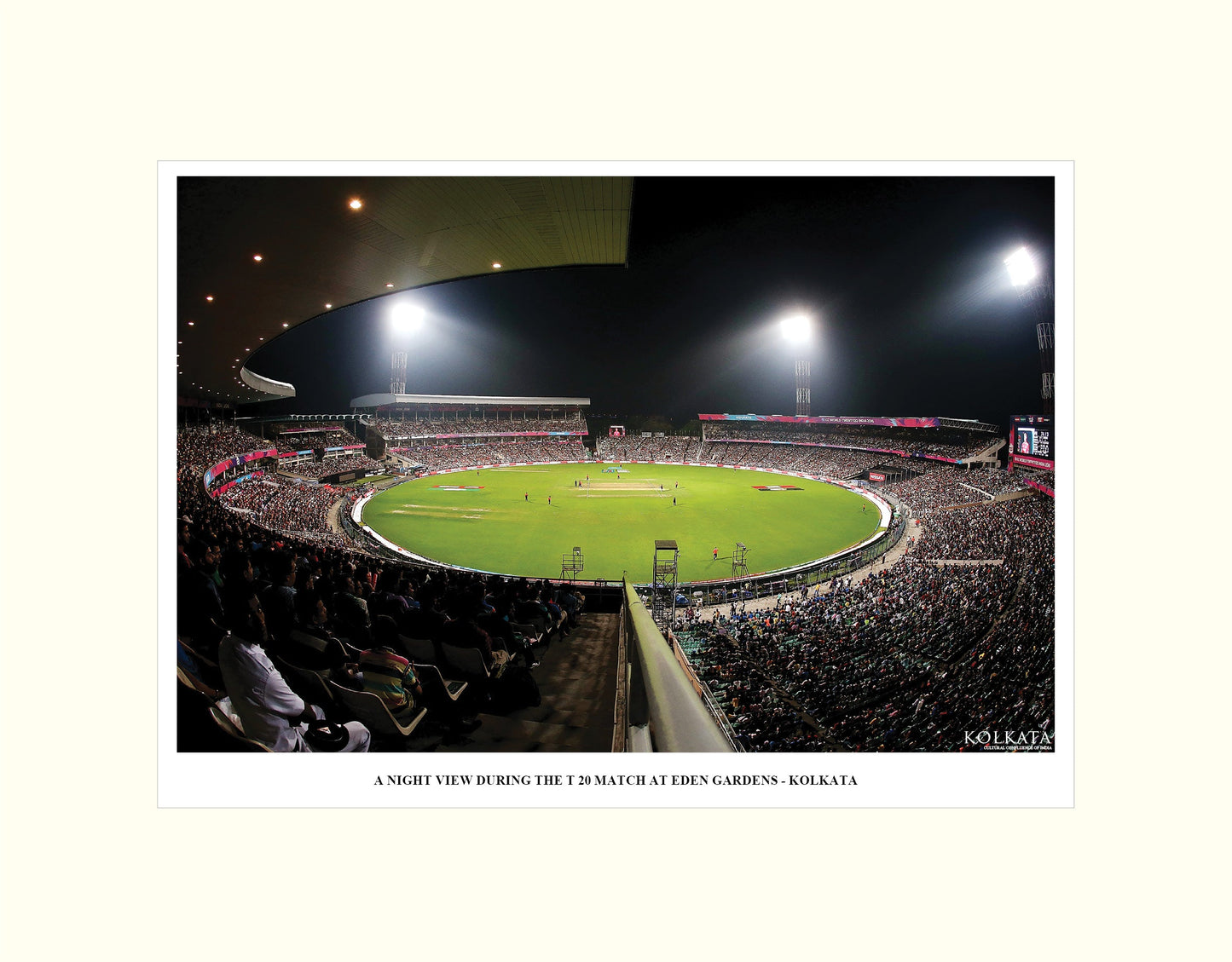 A Night View During the T20 Match at Eden Gardens – Artwork