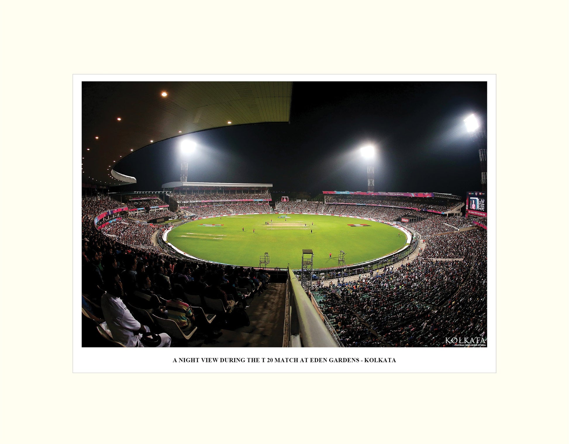 A Night View During the T20 Match at Eden Gardens – Artwork