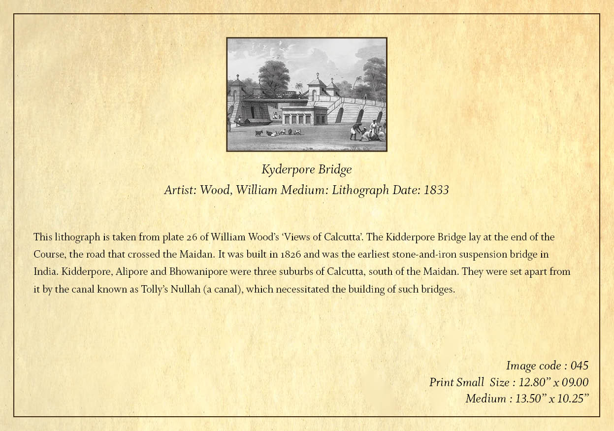 Kyderpore Bridge (Code: 045) – Black & White Lithograph