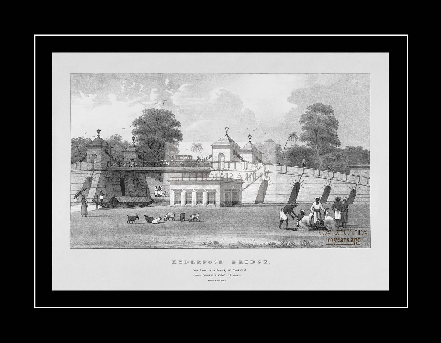 Kyderpore Bridge (Code: 045) – Black & White Lithograph