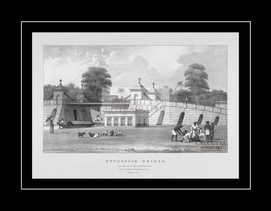 Kyderpore Bridge (Code: 045) – Black & White Lithograph