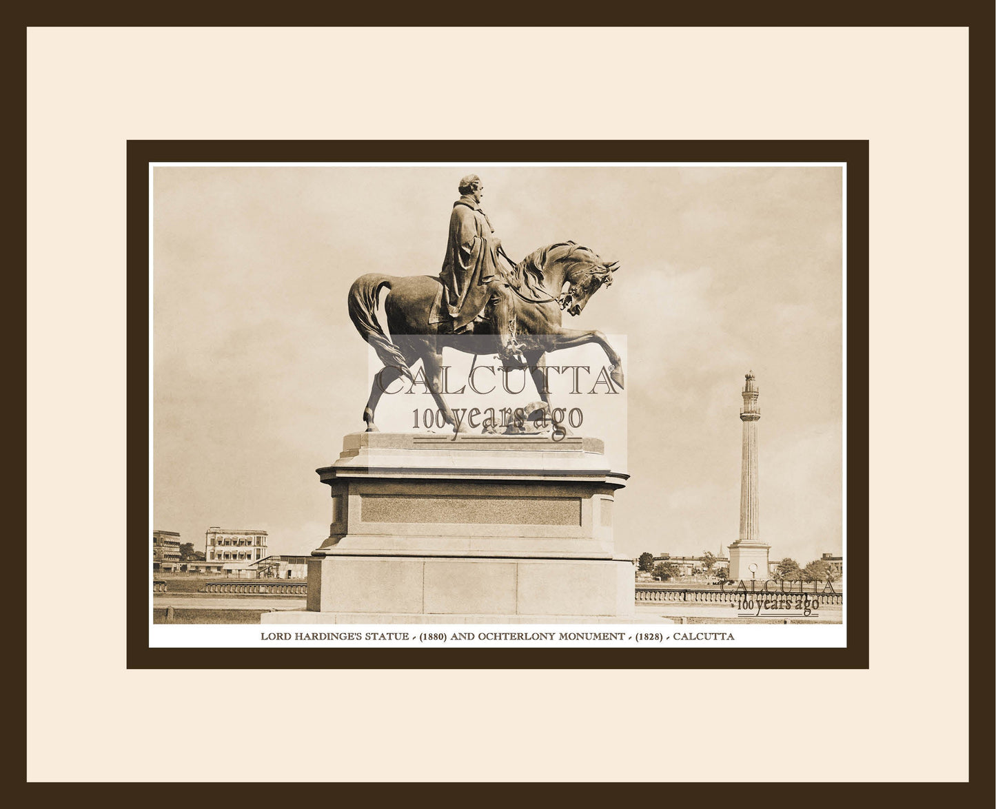 Lord Hardinges Statue And Ochterlony Monument (Code: 85) Wood Frame