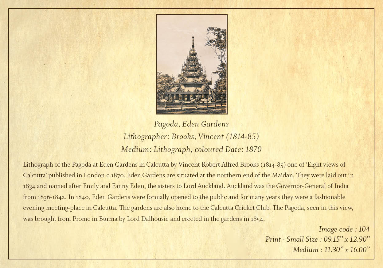 Pagoda Eden Gardens (Code: 104) – Coloured Lithograph