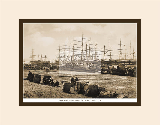 Low Tide, Customs House Ghat (Code: 87) Mounted Photo Print