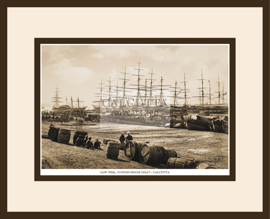 Low Tide, Customs House Ghat (Code: 87) Wood Frame