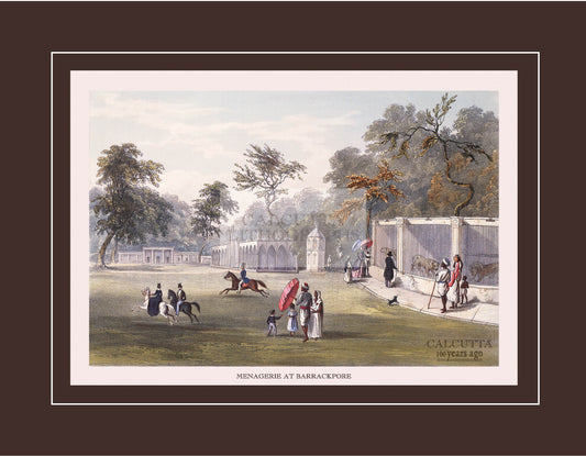 Menagerie at Barrackpore (Code: 049) – Coloured Lithograph