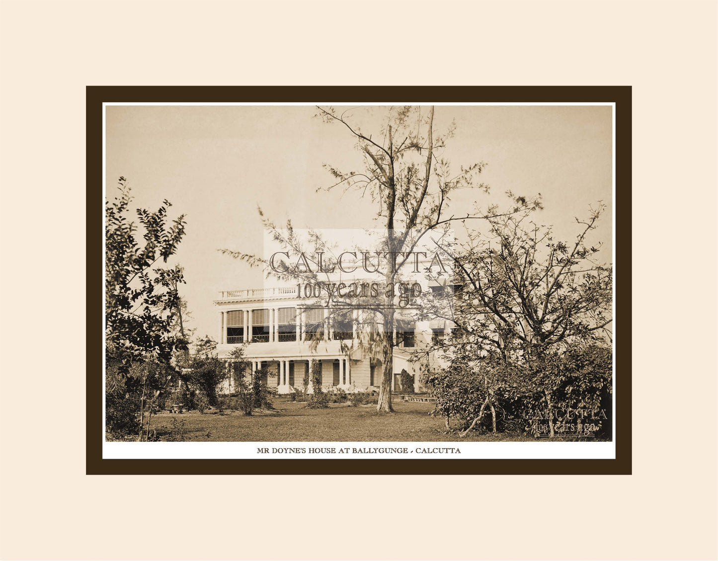 Mr Doynes House At Ballygunge   (Code: 94) Mounted Photo Print