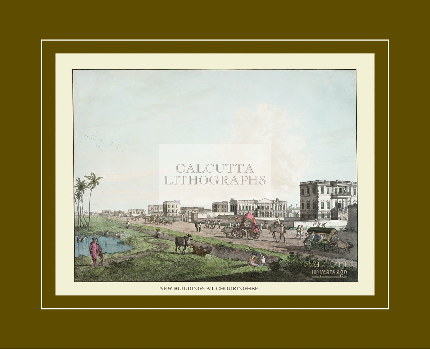 New Buildings at Chouringhee (Code: 052) – Coloured Lithograph