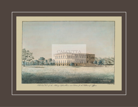 North East View of the Military Orphan House near Calcutta (Code: 055) – Coloured Lithograph