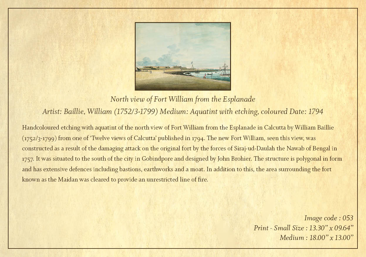 North View of Fort William (Code: 053) – Coloured Lithograph