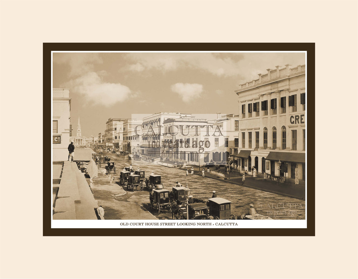 Old Court House Street, Looking North (Code: 100) Mounted Photo Print