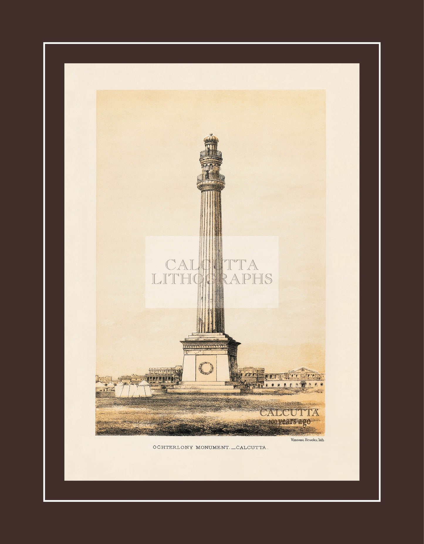 Ochterlony Monument (Code: 002) – Coloured Lithograph