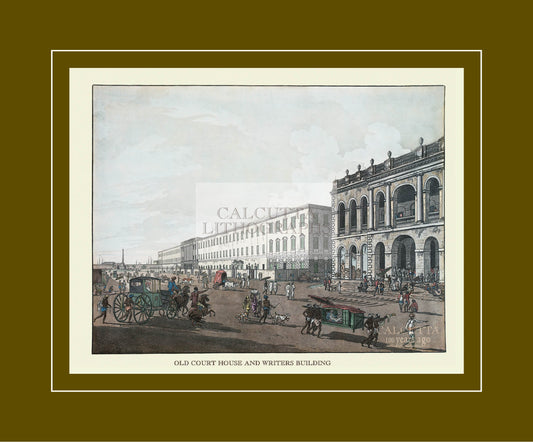 Old Court House and Writers Building (Code: 057) – Coloured Lithograph