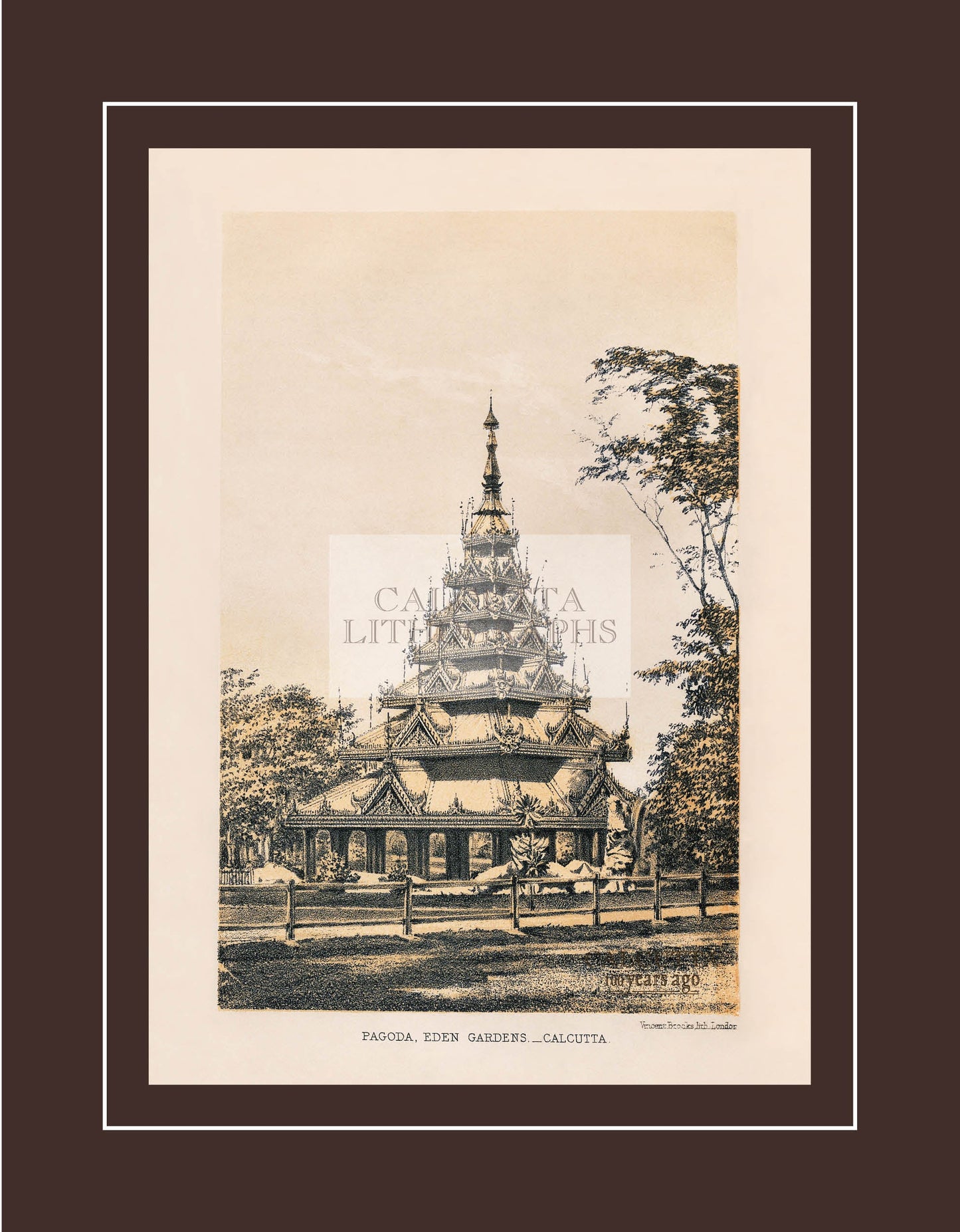Pagoda Eden Gardens (Code: 104) – Coloured Lithograph