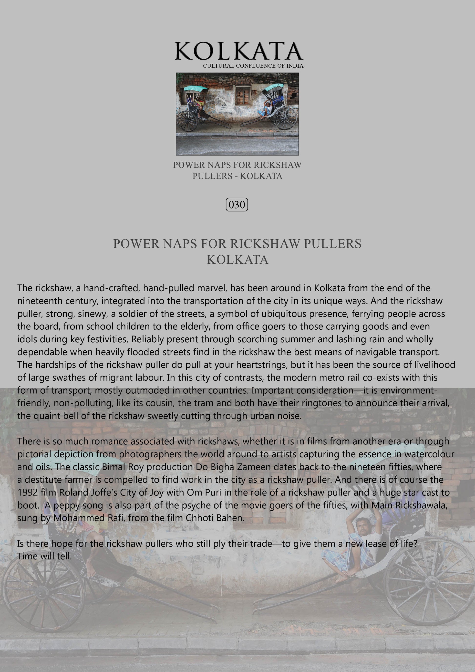 History notes – Power Naps for Rickshaw Pullers (Code: 30) – Mounted Paper Board