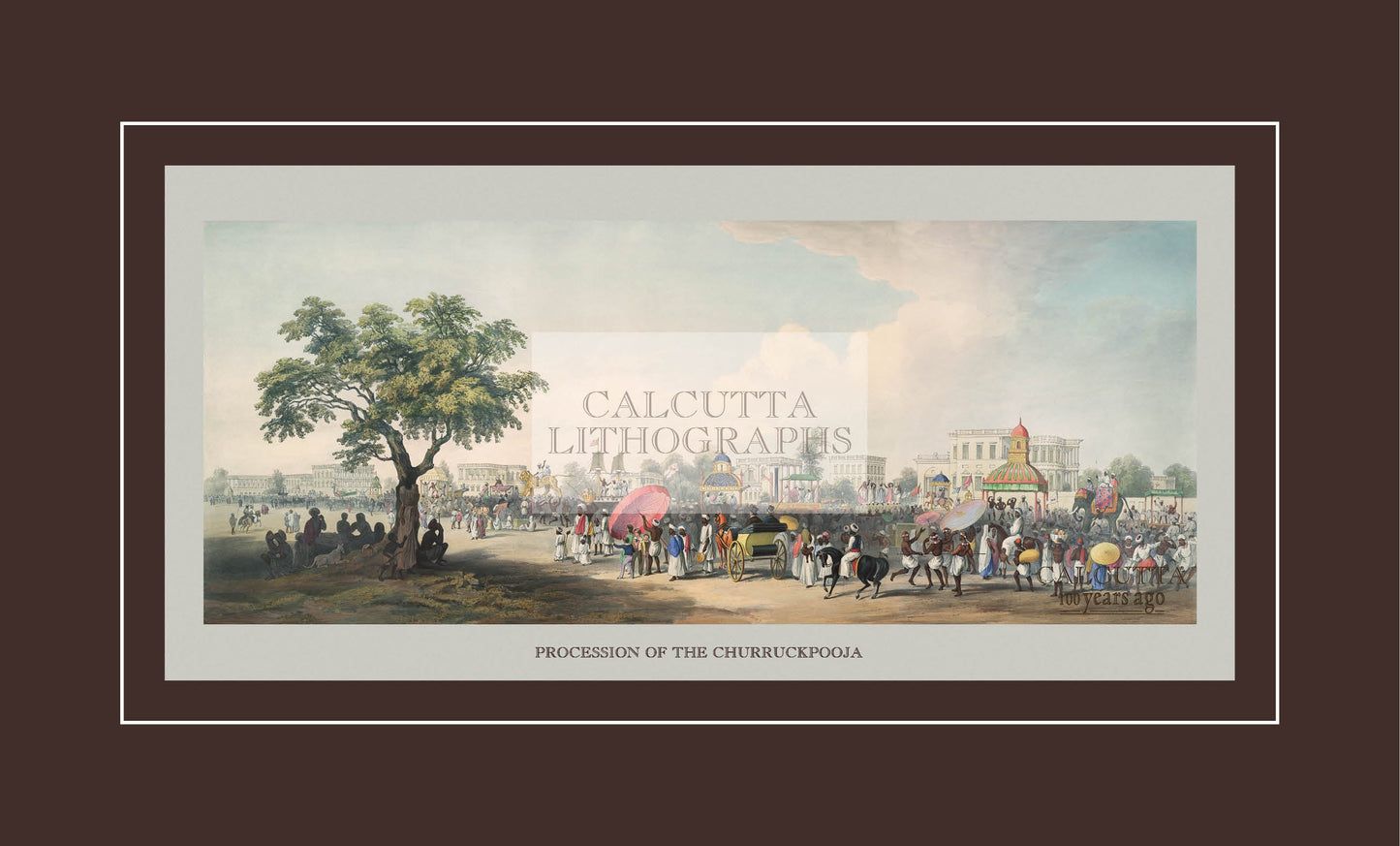 Procession of Churrukpooja (Code: 108) – Coloured Lithograph