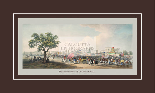 Procession of Churrukpooja (Code: 108) – Coloured Lithograph