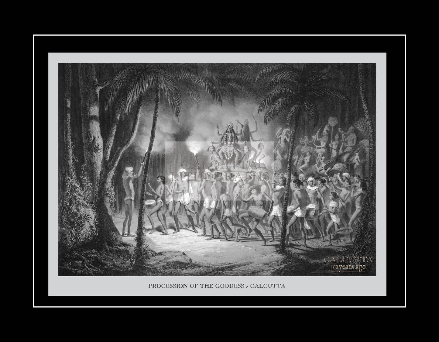 Procession of the Goddess (Code: 048) – Black & White Lithograph