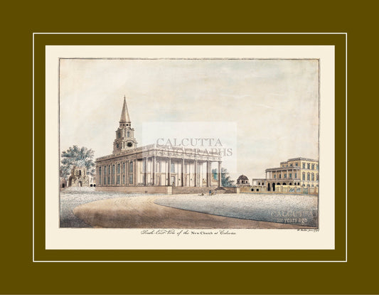 South East View of New Church in Calcutta (Code: 066) – Coloured Lithograph