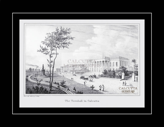 The Town Hall in Calcutta (Code: 056) – Black & White Lithograph