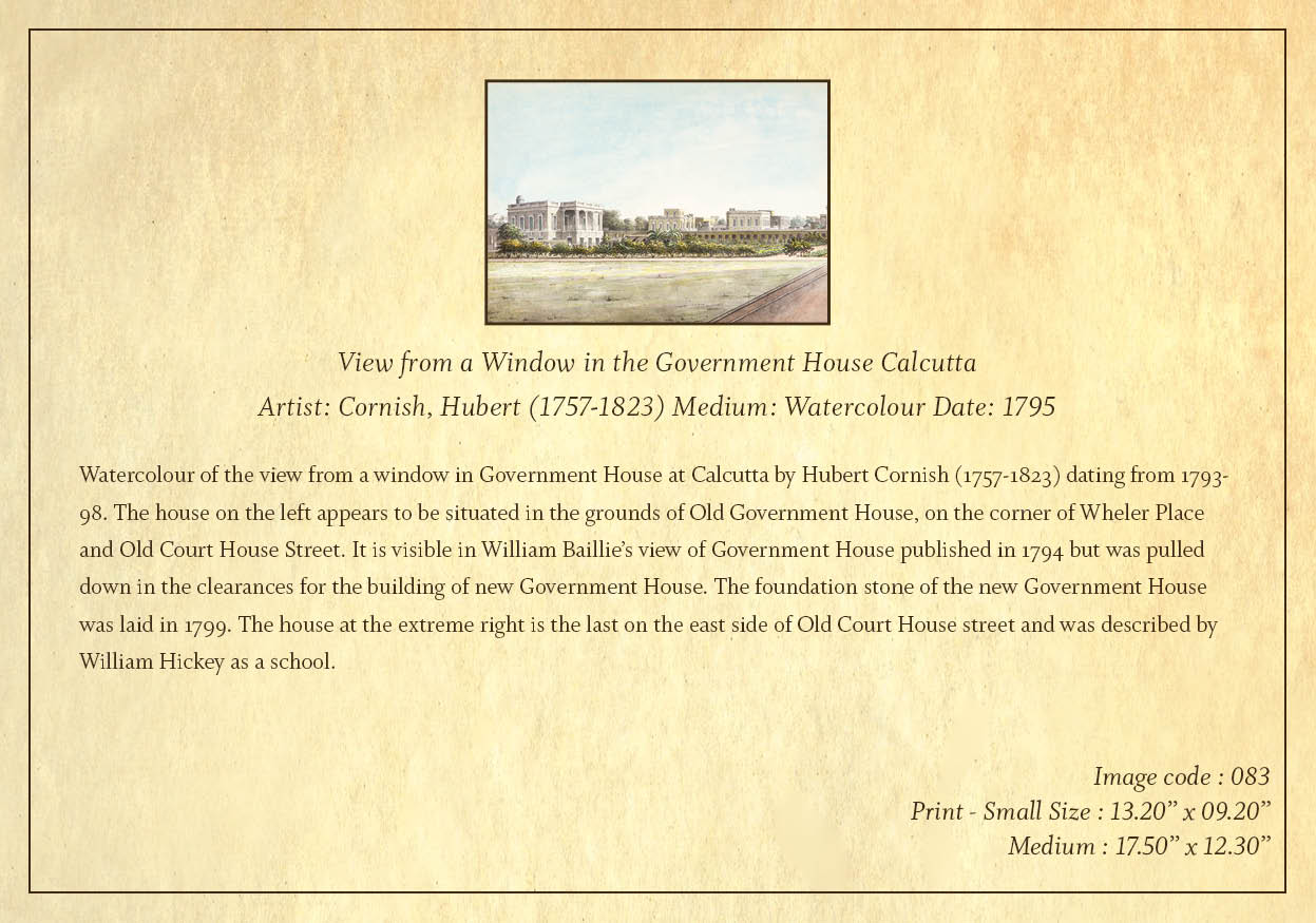 View from a Window in the Government House (Code: 083) – Coloured Lithograph