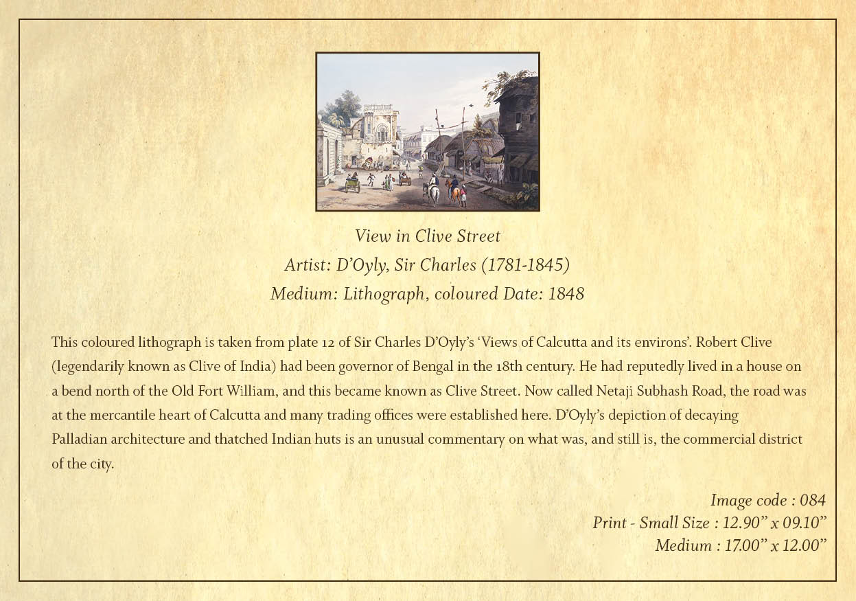 View in Clive Street (Code: 084) – Coloured Lithograph