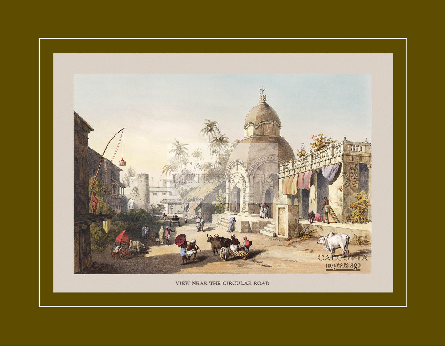 View near the Circular Road (Code: 087) – Coloured Lithograph