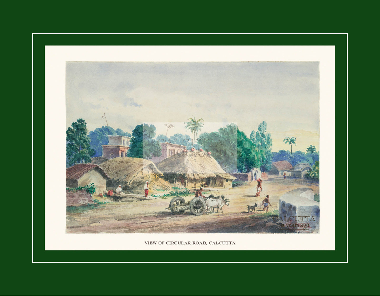 View of Circular Road, Calcutta (Code: 090) – Coloured Lithograph