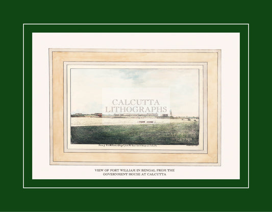 View of Fort William in Bengal from the Government House at Calcutta (Code: 093) – Coloured Lithograph