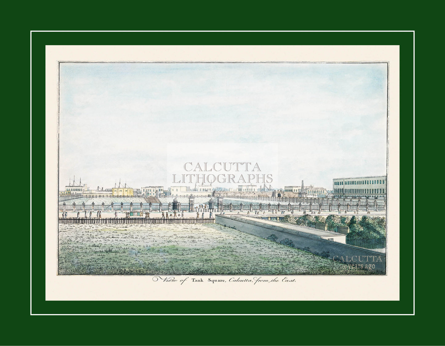 View of Tank Square Calcutta (Code: 096) – Coloured Lithograph