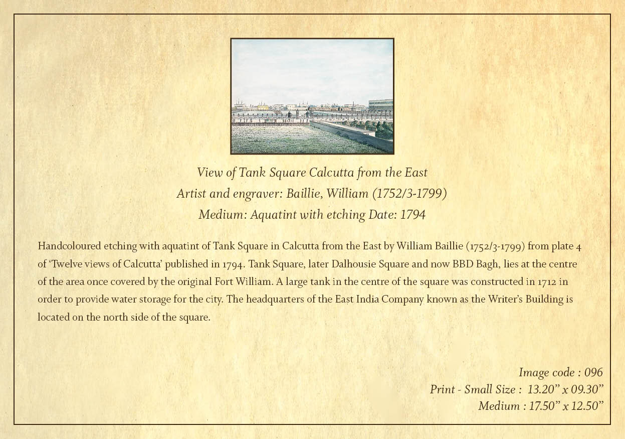 View of Tank Square Calcutta (Code: 096) – Coloured Lithograph