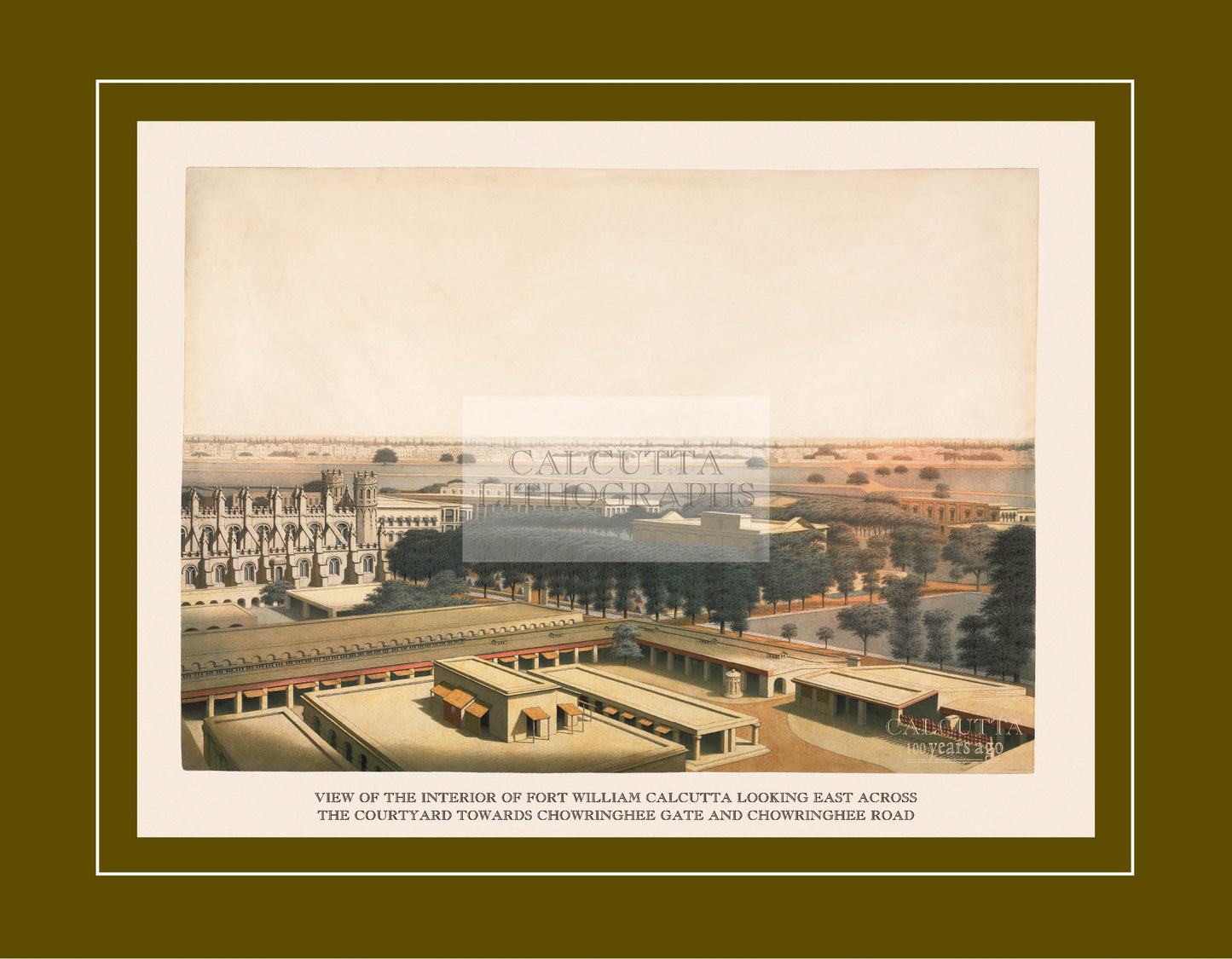 View of the Interior of Fort William (Code: 098) – Coloured Lithograph