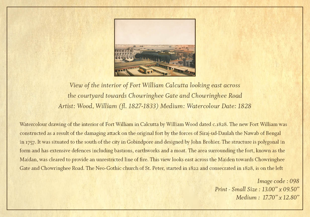 View of the Interior of Fort William (Code: 098) – Coloured Lithograph