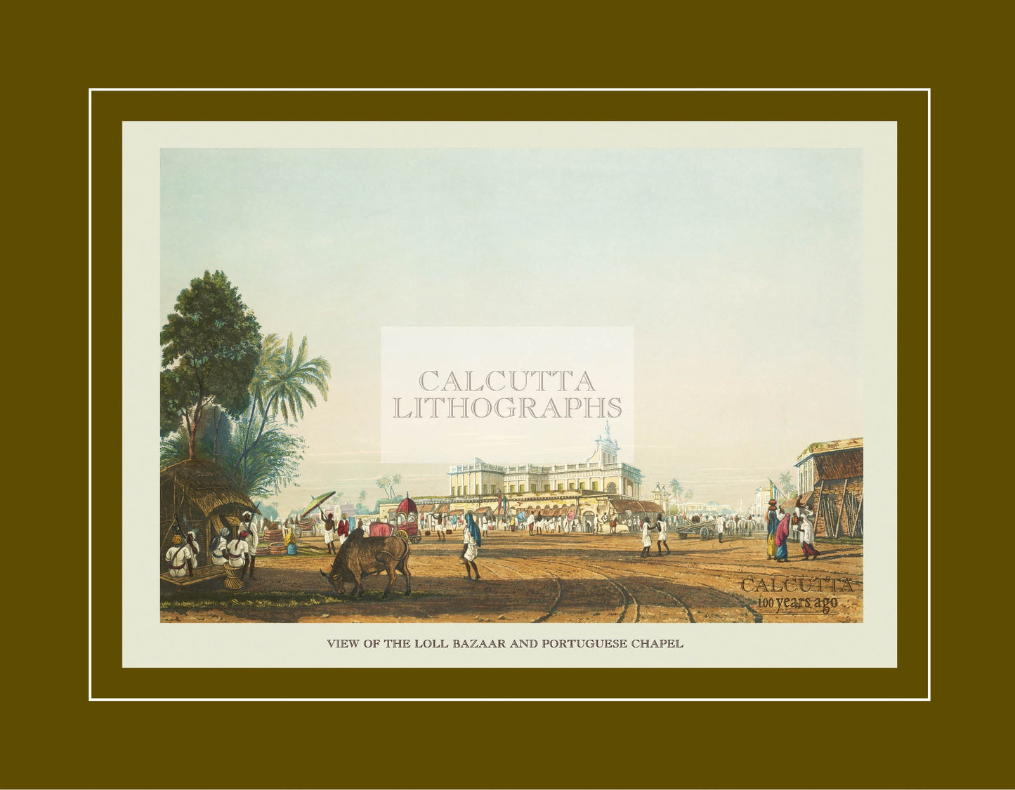 View of the Loll Bazaar and Portuguese Chapel (Code: 099) – Coloured Lithograph