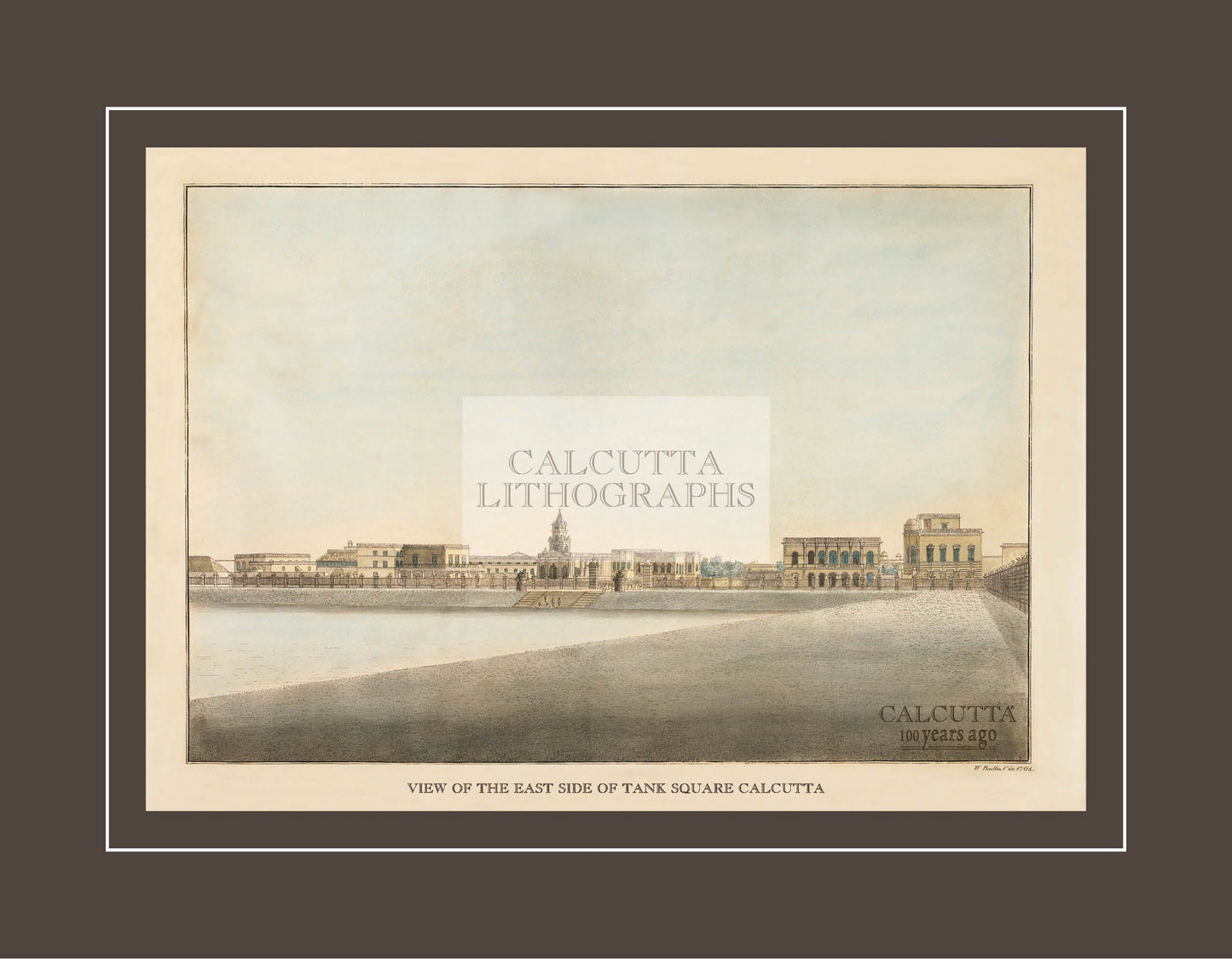 View of the East Side of Tank Square Calcutta (Code: 097) – Coloured Lithograph