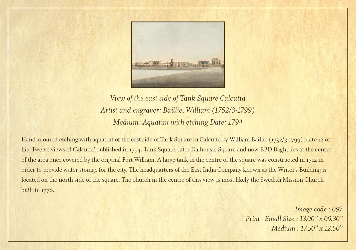 View of the East Side of Tank Square Calcutta (Code: 097) – Coloured Lithograph