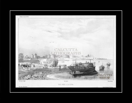Vue Prise a Calcutta (Code: 060) – Black & White Lithograph