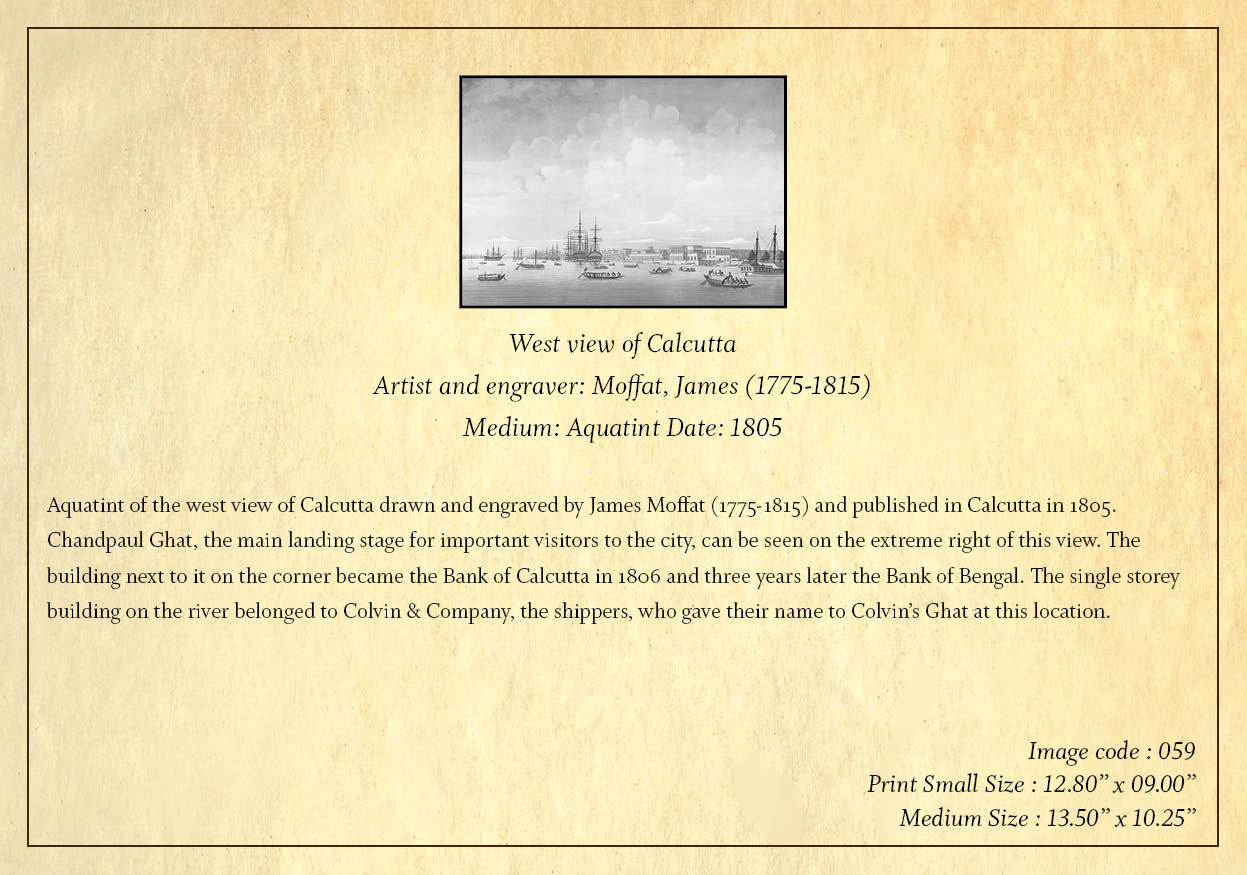 West View of Calcutta (Code: 059) – Black & White Lithograph